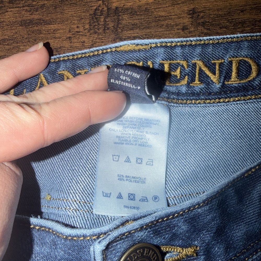 Lands' End Jeans Fit 1 Straight Leg 12P Blue Denim Casual Classic Petite - Picture 2 of 4